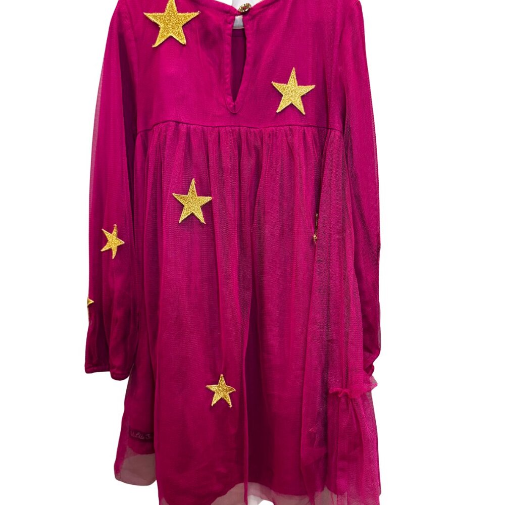 Matilda Jane Girls Pink Star Tulle Dress Size 6 - Picture 4 of 5